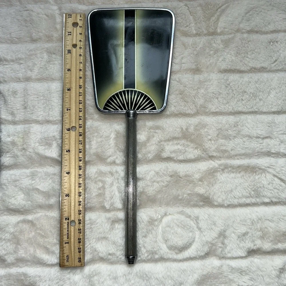 1900's Art Deco Silver Hand Mirror Vanity Mirror Vintage Movie Prop